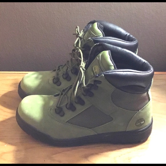 green timberland field boots